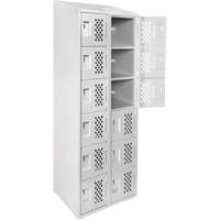 Assembled Lockerettes Clean Line Perforated Economy Lockers, 6 -tier, Bank of 2, 18" x 72" x 12", Steel Chandler Sales