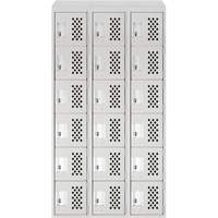 Clean-Line Perforated Lockerette, 6 -tier, Bank of 3, 12" x 72" x 12", Steel Chandler Sales
