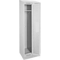 Clean Line Lockers, Bank of 2, 24" x 15" x 82", Steel, Grey, Rivet (Assembled), Perforated Chandler Sales