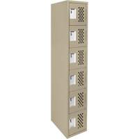 Assembled Lockerettes Clean Line Perforated Economy Lockers, 6 -tier, 18" x 72" x 12", Steel Chandler Sales