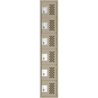 Assembled Lockerettes Clean Line Perforated Economy Lockers, 6 -tier, 18" x 72" x 12", Steel Chandler Sales