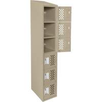 Assembled Lockerettes Clean Line Perforated Economy Lockers, 6 -tier, 18" x 72" x 12", Steel Chandler Sales