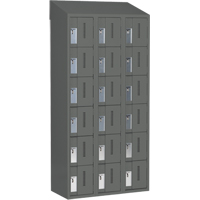Concorde Heavy-Duty Lockers, 6 -tier, Bank of 3, 36" x 18" x 78", Steel, Charcoal, Welded (Assembled) Chandler Sales