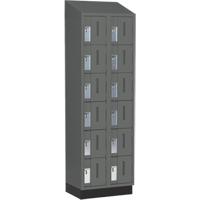 Concorde Heavy-Duty Lockers, 6 -tier, Bank of 2, 24" x 18" x 82", Steel, Charcoal, Welded (Assembled) Chandler Sales