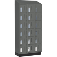Concorde Heavy-Duty Lockers, 6 -tier, Bank of 3, 36" x 18" x 82", Steel, Charcoal, Welded (Assembled) Chandler Sales