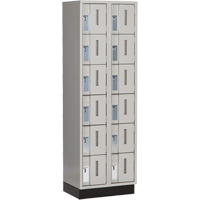Concorde Heavy-Duty Lockers, 6 -tier, Bank of 2, 24" x 18" x 76", Steel, Grey, Welded (Assembled) Chandler Sales