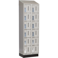 Concorde Heavy-Duty Lockers, 6 -tier, Bank of 2, 24" x 18" x 82", Steel, Grey, Welded (Assembled) Chandler Sales