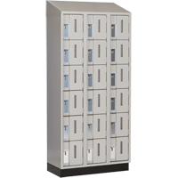 Concorde Heavy-Duty Lockers, 6 -tier, Bank of 3, 36" x 18" x 82", Steel, Grey, Welded (Assembled) Chandler Sales