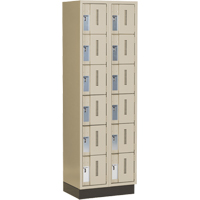 Concorde Heavy-Duty Lockers, 6 -tier, Bank of 2, 24" x 18" x 76", Steel, Beige, Welded (Assembled) Chandler Sales