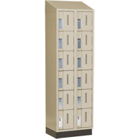Concorde Heavy-Duty Lockers, 6 -tier, Bank of 2, 24" x 18" x 82", Steel, Beige, Welded (Assembled) Chandler Sales