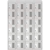 Assembled Clean Line Perforated Economy Lockers, 6 -tier, Bank of 4, 18" x 72" x 12", Steel Chandler Sales