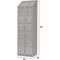 Casiers, 6 niveaux, Bloc de 2, 24" x 18" x 82", Acier, Gris, D&eacute;mont&eacute; Chandler Sales