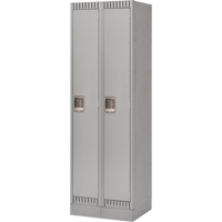 Lockers, Bank of 2, 24" x 18" x 76", Steel, Grey, Knocked Down Chandler Sales