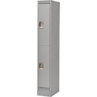 Lockers, 2 -tier, 12" x 18" x 76", Steel, Grey, Knocked Down Chandler Sales