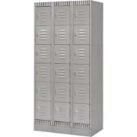 Casiers, 6 niveaux, Bloc de 3, 36" x 18" x 76", Acier, Gris, D&eacute;mont&eacute; Chandler Sales