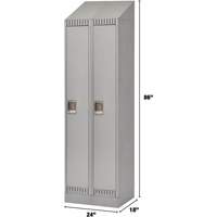 Lockers, Bank of 2, 24" x 18" x 86", Steel, Grey, Knocked Down Chandler Sales