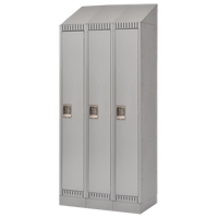 Lockers, Bank of 3, 36" x 18" x 86", Steel, Grey, Knocked Down Chandler Sales