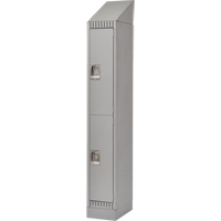 Lockers, 2 -tier, 12" x 18" x 86", Steel, Grey, Knocked Down Chandler Sales