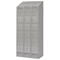Lockers, 6 -tier, Bank of 3, 36" x 18" x 86", Steel, Grey, Knocked Down Chandler Sales