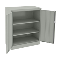 Counter High Cabinet, Steel, 2 Shelves, 42" H x 36" W x 18" D, Light Grey Chandler Sales