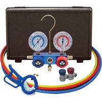 Jeu de manom&egrave;tres collecteurs pour automobile avec coupleurs manuels et robinet perce-canette lat&eacute;rale 3-in-1 Chandler Sales