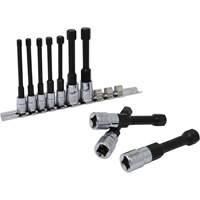 Metric Hex Socket Bit Set with Reduced Shank, 10 Pieces, 1/4"/3/8" Drive Size Chandler Sales