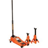 Cric de service &agrave; profil bas avec chandelles de s&eacute;curit&eacute;, 3 tonne(s) Capacit&eacute;, 2-19/20" Abaiss&eacute;e, 19-9/10" &eacute;lev&eacute;e, Hydraulique &agrave; main Chandler Sales