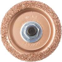 Roue de tamponnage et d'abrasion en carbure de tungst&egrave;ne avec adaptateur hexagonal pour tampon de pneu &agrave; basse vitesse, Diam&egrave;tre 2-3/5", 4,5" lo, 4" la, Hauteur 1,1" Chandler Sales