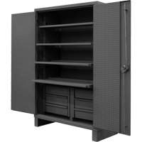 Armoire tr&egrave;s robuste avec tablettes coulissantes, Acier, 4 Tablettes, 78" h x 48" la x 24" P, Gris Chandler Sales