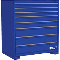 Modular Drawer Cabinet, 8 Drawers, 24" W x 24" D x 40" H, Blue Chandler Sales