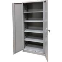Storage Cabinet, Steel, 4 Shelves, 66" H x 30" W x 15" D, Grey Chandler Sales