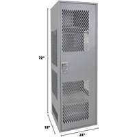 Casier pour &eacute;quipement avec porte, Acier, 24" la x 18" p x 72" h, Gris Chandler Sales