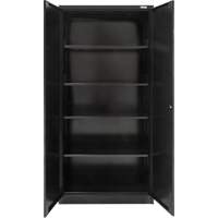 Armoire de rangement Hi-Boy, Acier, 4 Tablettes, 72" h x 36" la x 18" P, Noir Chandler Sales