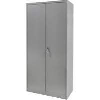 Wardrobe Storage Cabinet, Steel, 36" W x 18" D x 72" H, Grey Chandler Sales