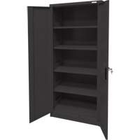 Storage Cabinet, Steel, 4 Shelves, 66" H x 30" W x 15" D, Black Chandler Sales