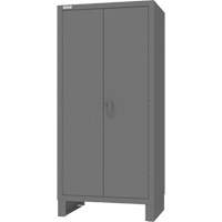 Armoire avec barre de suspension et portes encastr&eacute;es standards , Acier, 78" h x 36" la x 24" P, Gris Chandler Sales