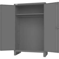 Armoire avec barre de suspension et portes encastr&eacute;es standards, Acier, 78" h x 48" la x 24" P, Gris Chandler Sales