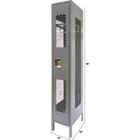 Casiers ventil&eacute;s, 12" x 18" x 78", Acier, Gris, D&eacute;mont&eacute;, Perfor&eacute; Chandler Sales