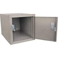 Stackable Cube Locker, 12" x 18" x 12", Steel, Grey, Knocked Down Chandler Sales