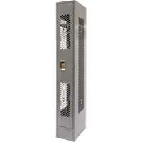 Vented Lockers, 12" x 18" x 78", Steel, Grey, Knocked Down, Perforated Chandler Sales