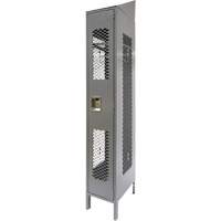 Vented Lockers, 12" x 18" x 88", Steel, Grey, Knocked Down, Perforated Chandler Sales