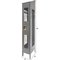 Vented Lockers, 12" x 18" x 88", Steel, Grey, Knocked Down, Perforated Chandler Sales