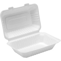 Compostable Hinged Food Containers, Bagasse, Rectangular Chandler Sales
