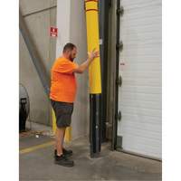 Polyethylene Bollard Cover, 4-1/2" Dia. x 52" L, Red/Yellow Chandler Sales