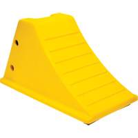 Wheel Chocks with Rubber Tread, Polyurethane, Yellow, 11-1/4" W x 21" D x 12-1/4" H Chandler Sales