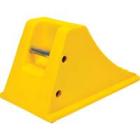 Wheel Chocks with Rubber Tread, Polyurethane, Yellow, 11-1/4" W x 21" D x 12-1/4" H Chandler Sales