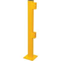 End Post for Light-Duty Guard Rails, Steel, 42" H, Safety Yellow Chandler Sales