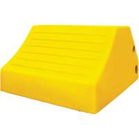 165 Ton Large Equipment Wheel Chock with Handle & Hole, Urethane, Yellow Chandler Sales
