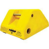 255 Ton Large Equipment Wheel Chock with Handle & Hole, Urethane, Yellow Chandler Sales
