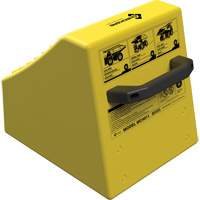 Checkers Safety Heavy-Duty Ultra Class Mining Wheel Chock without Bracket, HDPE, Yellow, 14-1/2" W x 17-1/2" D x 16" H Chandler Sales